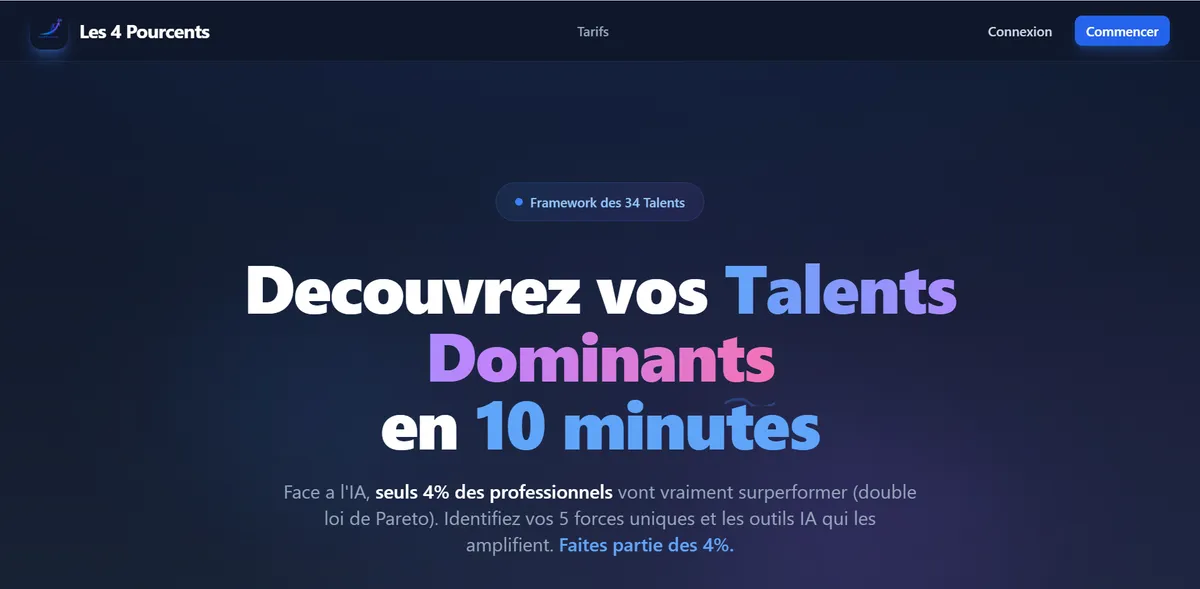 Aperçu du site Les 4 Pourcents